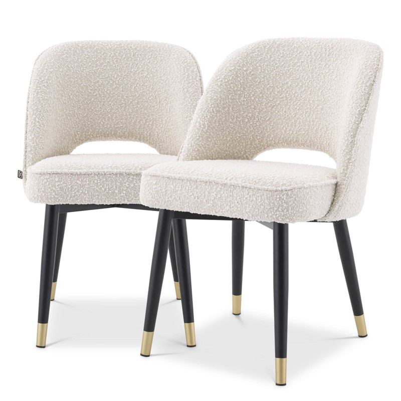 Комплект из двух стульев Eichholtz Dining Chair Cliff set of 2 Boucle cream