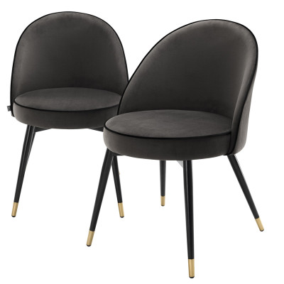 Комплект из двух стульев Eichholtz Dining Chair Cooper set of 2 dark grey