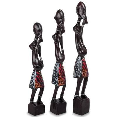 Комплект из трёх деревянных статуэток в виде аборигенов Three Aborigines Figurines