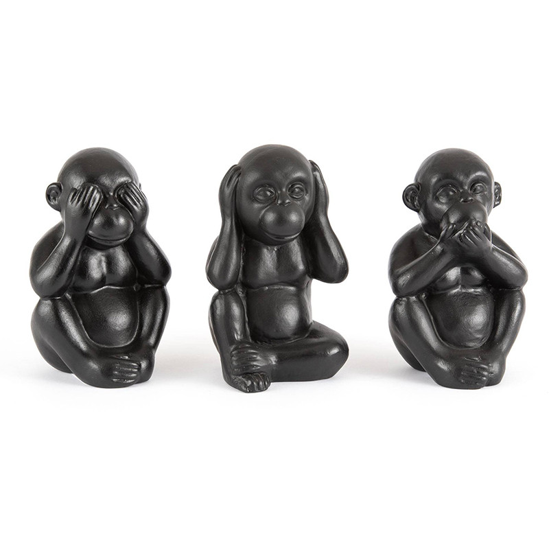 Комплект их 3-х статуэток Three Black Monkeys