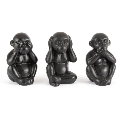 Комплект их 3-х статуэток Three Black Monkeys