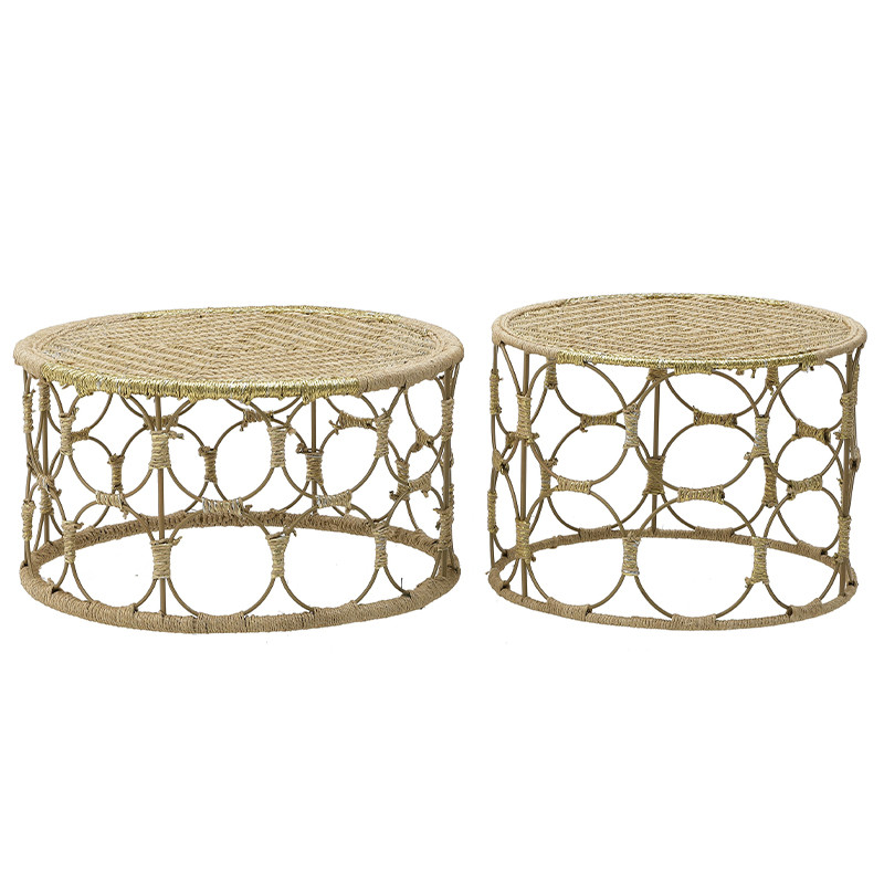 Комплект кофейных столиков Jute Metal Coffee Tables