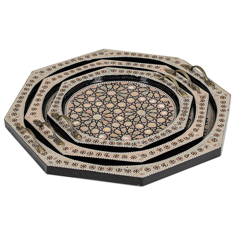 Комплект подносов инкрустация перламутром