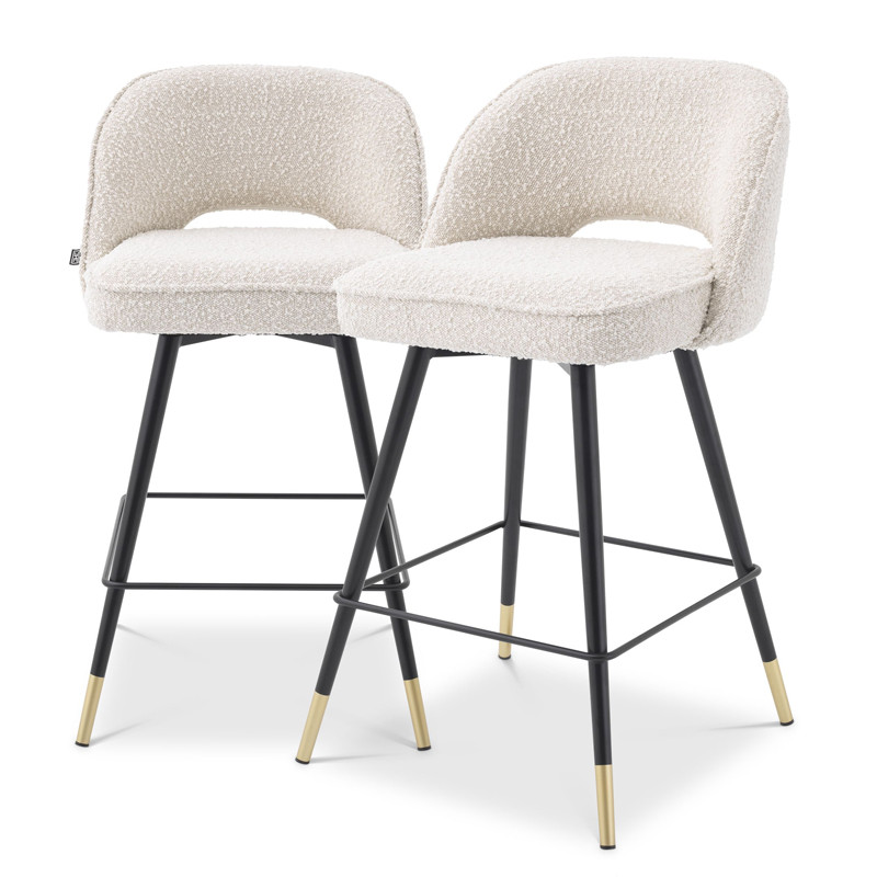 Комплект полубарных стульев Eichholtz Counter Stool Cliff set of 2 Boucle cream
