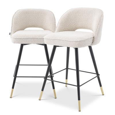 Комплект полубарных стульев Eichholtz Counter Stool Cliff set of 2 Boucle cream