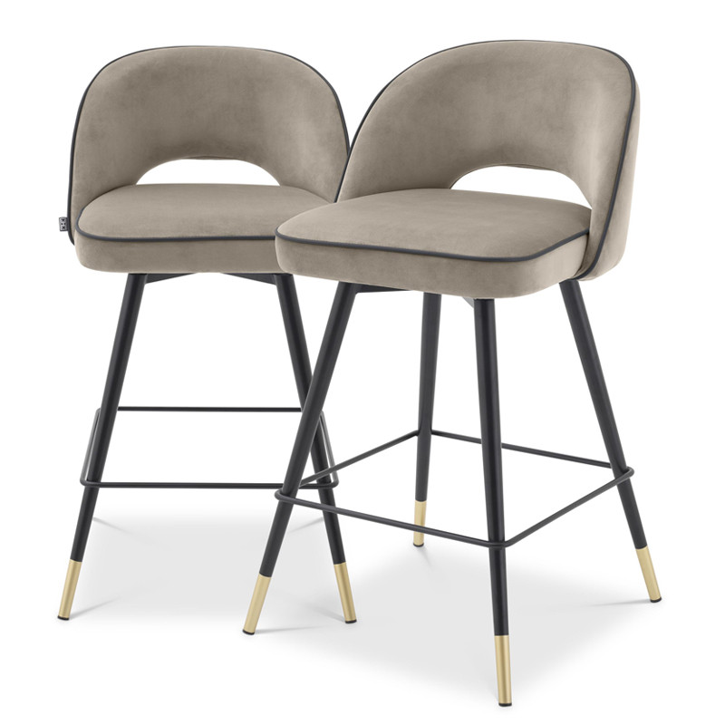 Комплект полубарных стульев Eichholtz Counter Stool Cliff set of 2 greige
