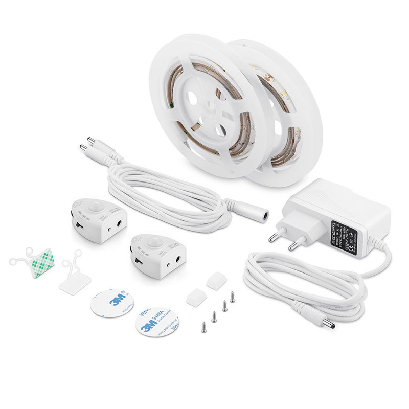 Комплект светодиодной ленты 2,4W/m 30LED/m 2835SMD теплый белый 2х1,2M