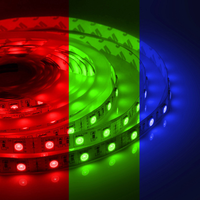 Комплект светодиодной ленты 7,2W/m 30LED/m 3528SMD разноцветный 5M