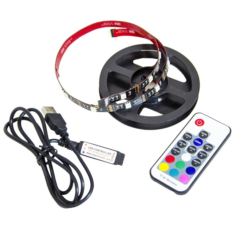 Комплект светодиодной ленты 7,2W/m 30LED/m 5050SMD разноцветная 0,5М