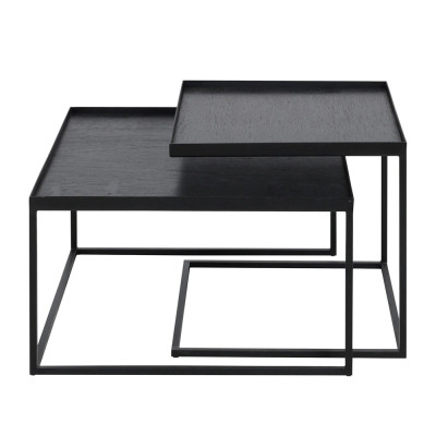 Комплект столиков с квадратными столешницами черные Black Table Combination