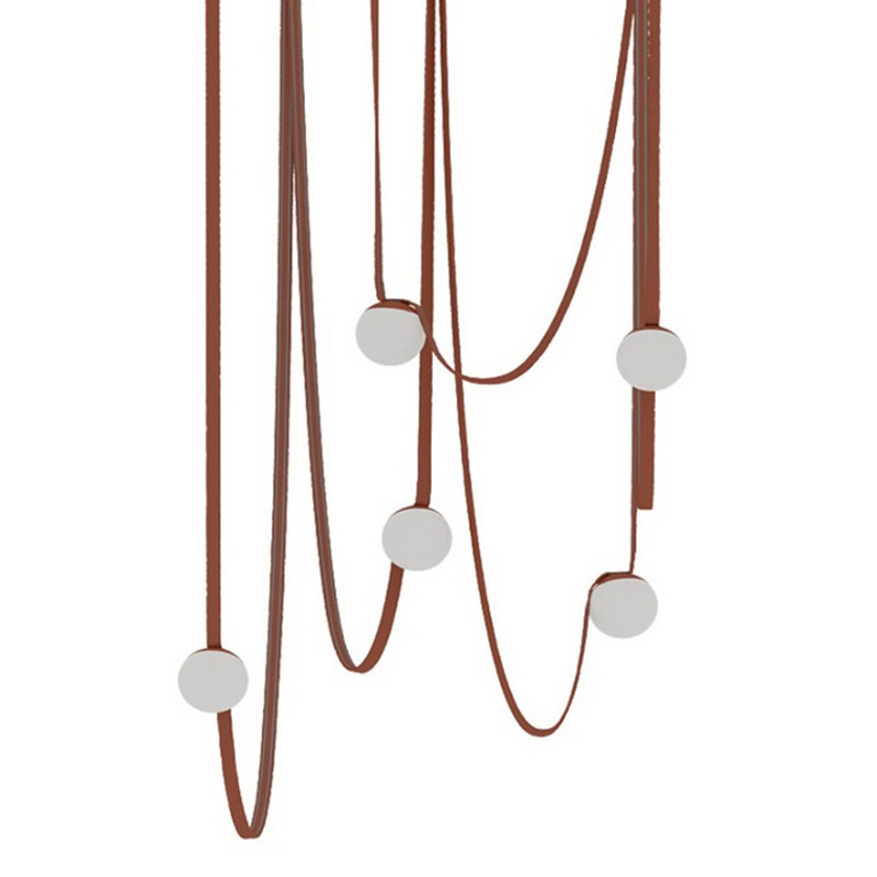 Комплект трековой системы из 5 светильников с длинными ремнями Flos Wireline Lighting