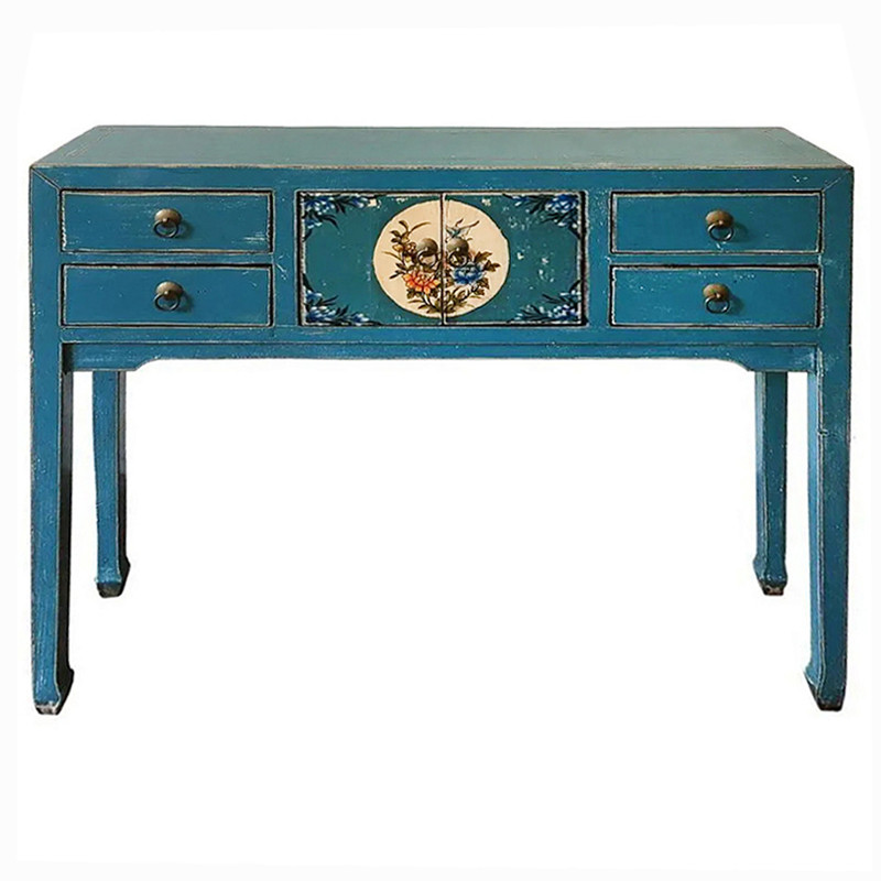 Консоль в китайском стиле с 4-мя ящиками Chinese Elm Console Table