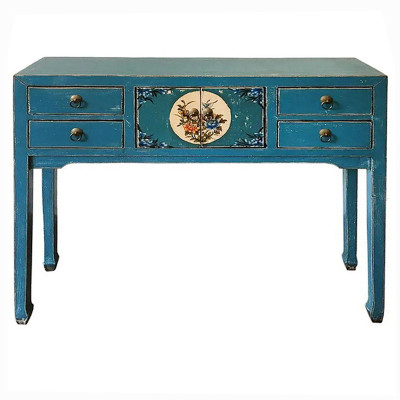 Консоль в китайском стиле с 4-мя ящиками Chinese Elm Console Table