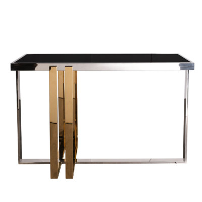 Консоль в современном стиле с черной стекляной столешницей Console with Black Glass