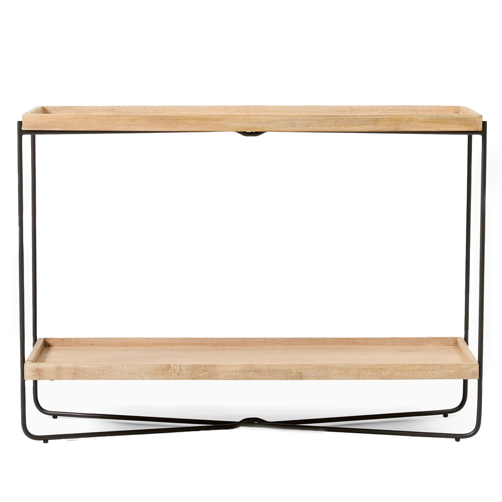 Консоль деревянной столешницей и полкой Wooden Table Top and Shelf