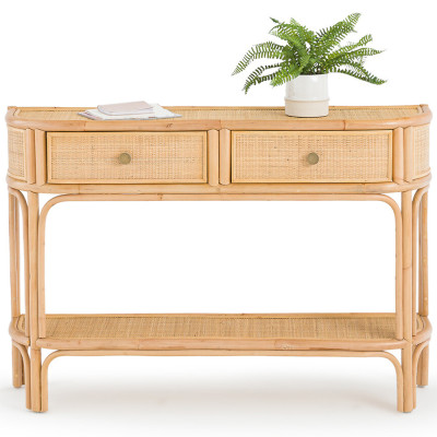 Консоль из плетеного ротанга с ящиками Armelle Rattan Console