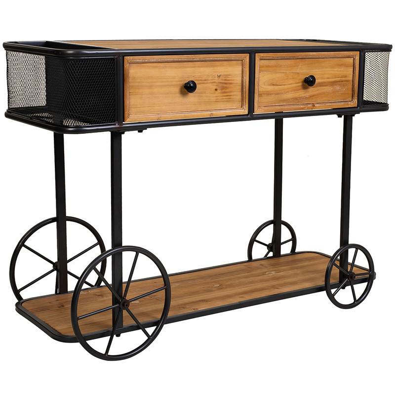 Консоль на колесах c 2-мя выдвижными ящиками Cabrera Console