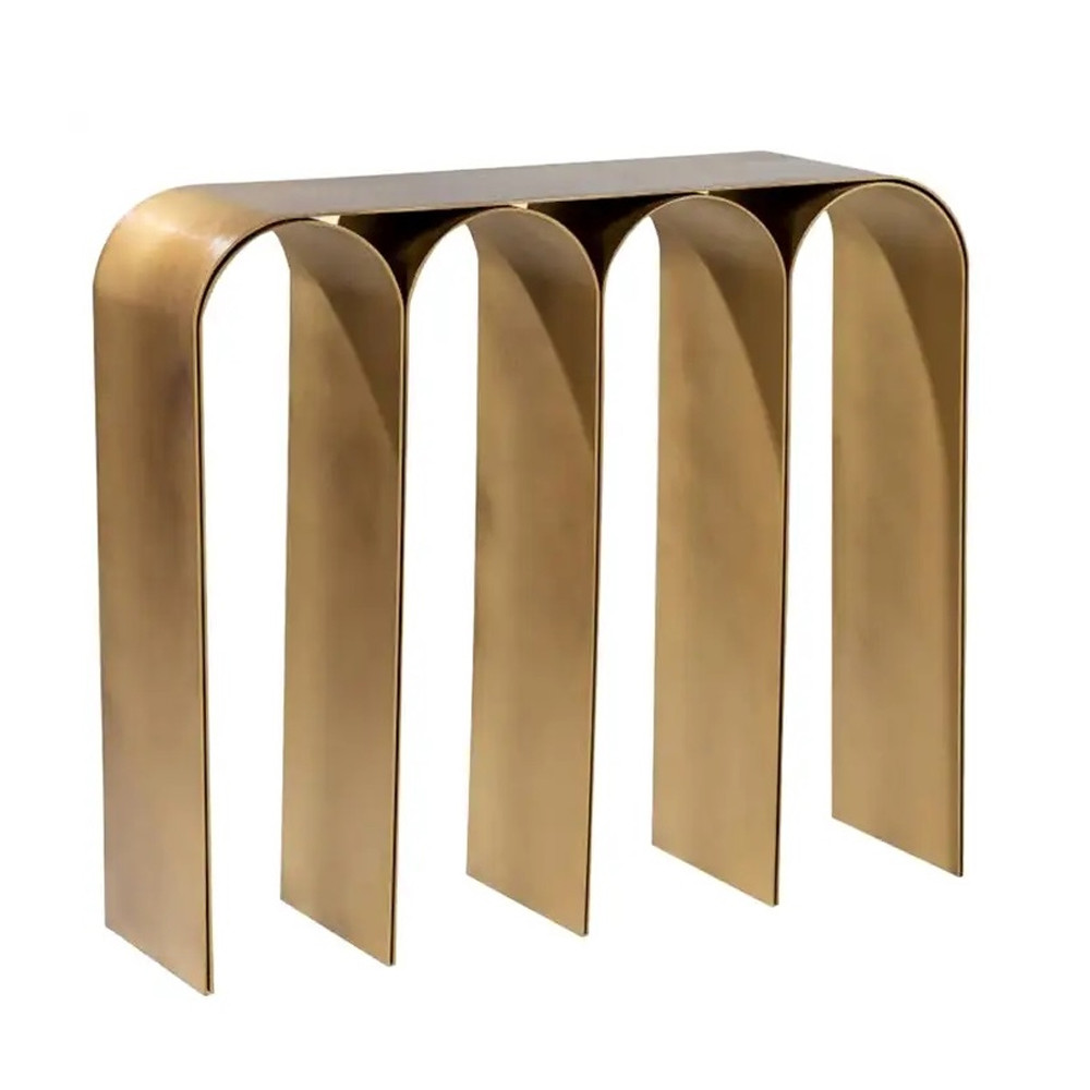 Консоль округлой формы бронзового цвета Gold Arch