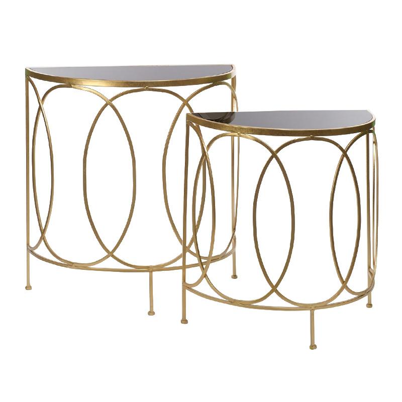 Консоль полукруглая Frame Metallic Gold