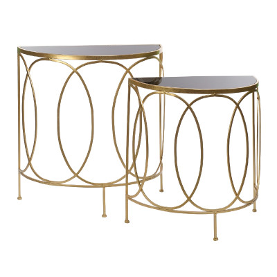 Консоль полукруглая Frame Metallic Gold