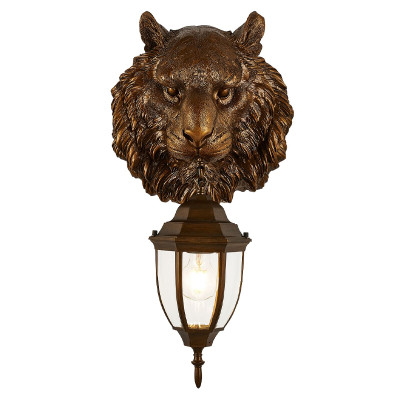 Коричневый уличный светильник с головой зверя ANIMAL LANTERN