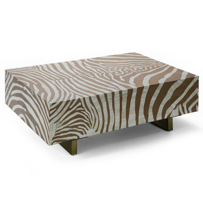 Кофейный стол Kenya Coffee Table Bone Inlay ZEBRA Beige