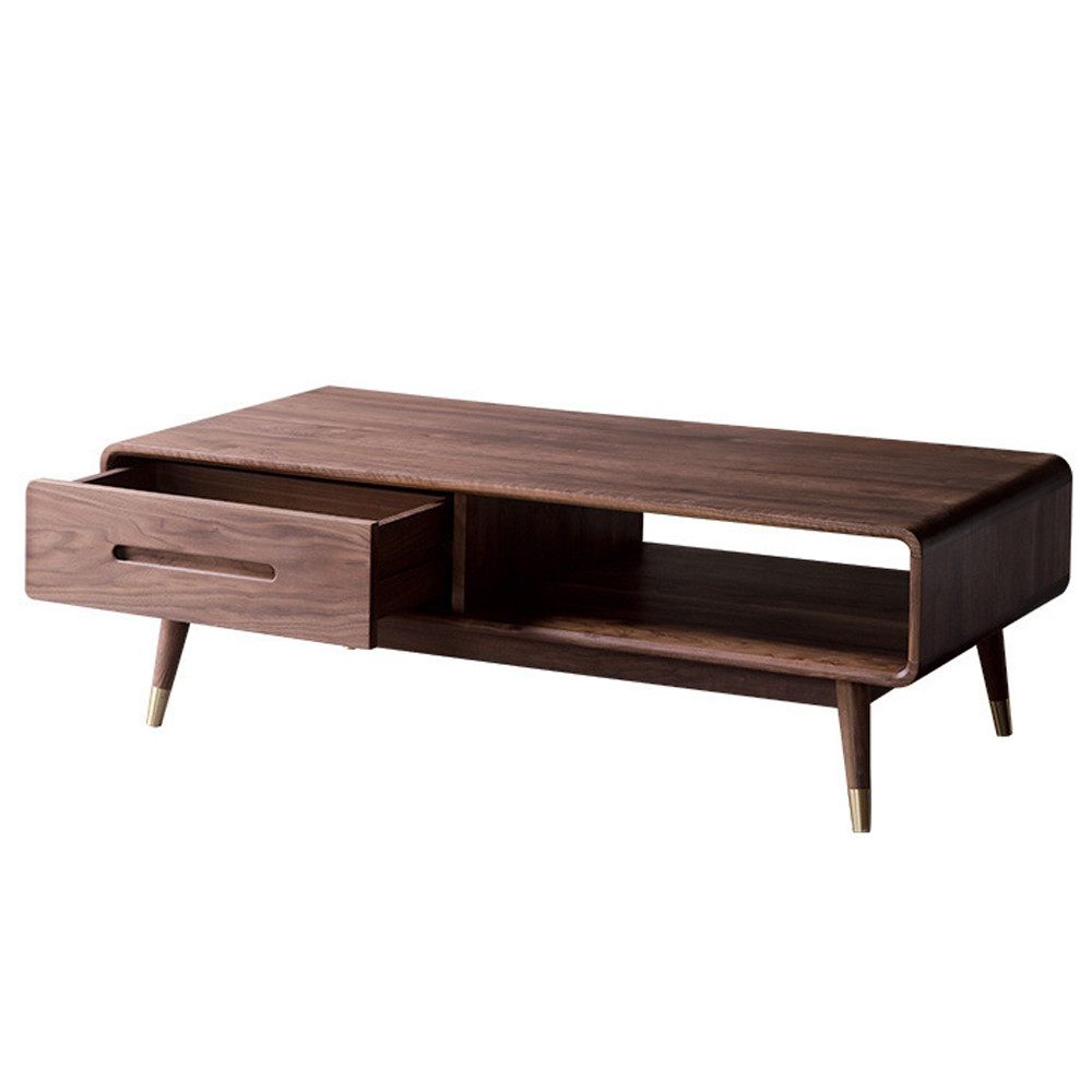 Кофейный стол из дерева с ящиком и нишей для хранения Coffee Walnut Table
