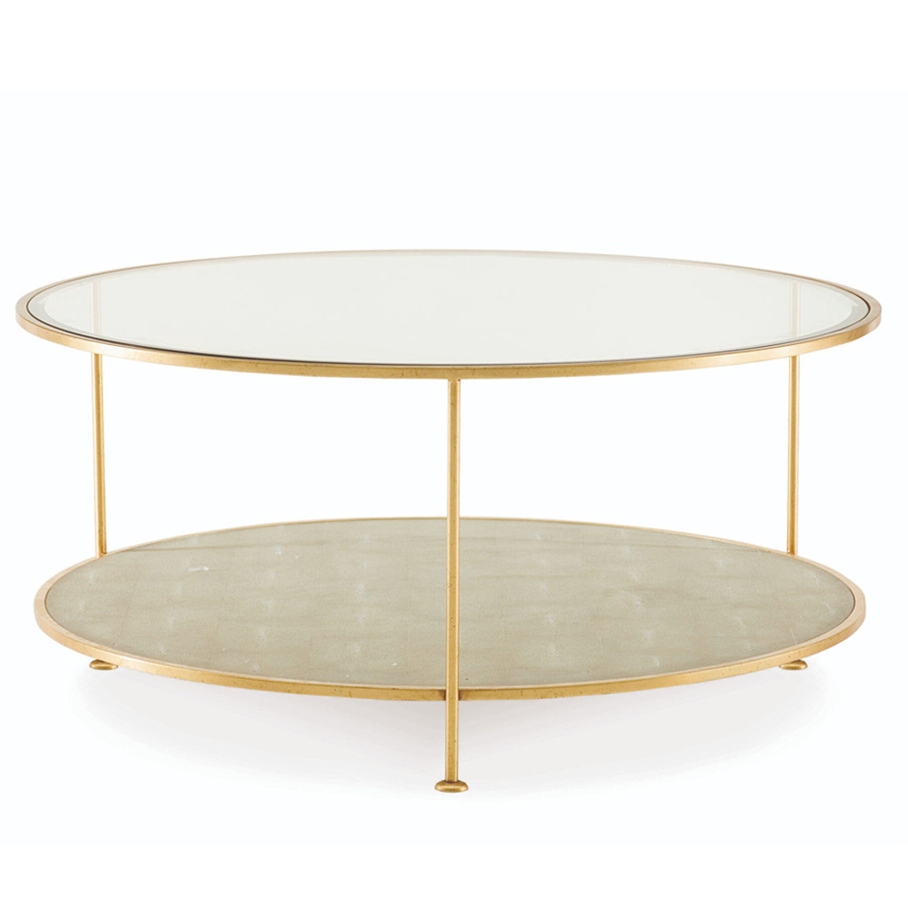 Кофейный стол круглый с полкой на 3-х ножках Round Textured Coffee Table