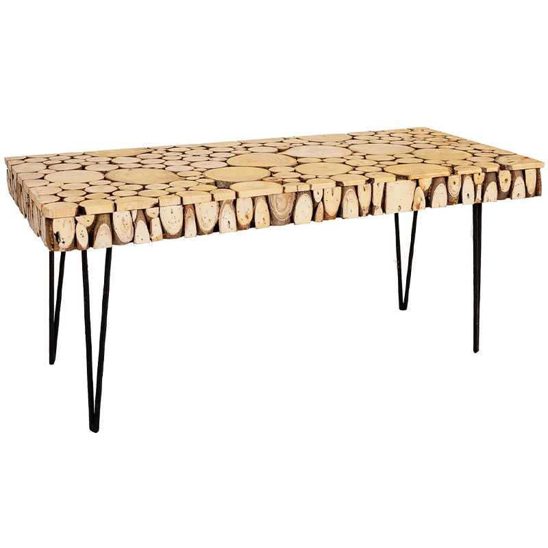 Кофейный стол с деревянной столешницей Wooden Cuts Coffee Table