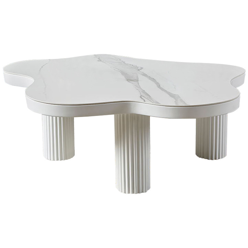 Кофейный стол со столешницей изогнутой формы Three White Pillars Coffee Table