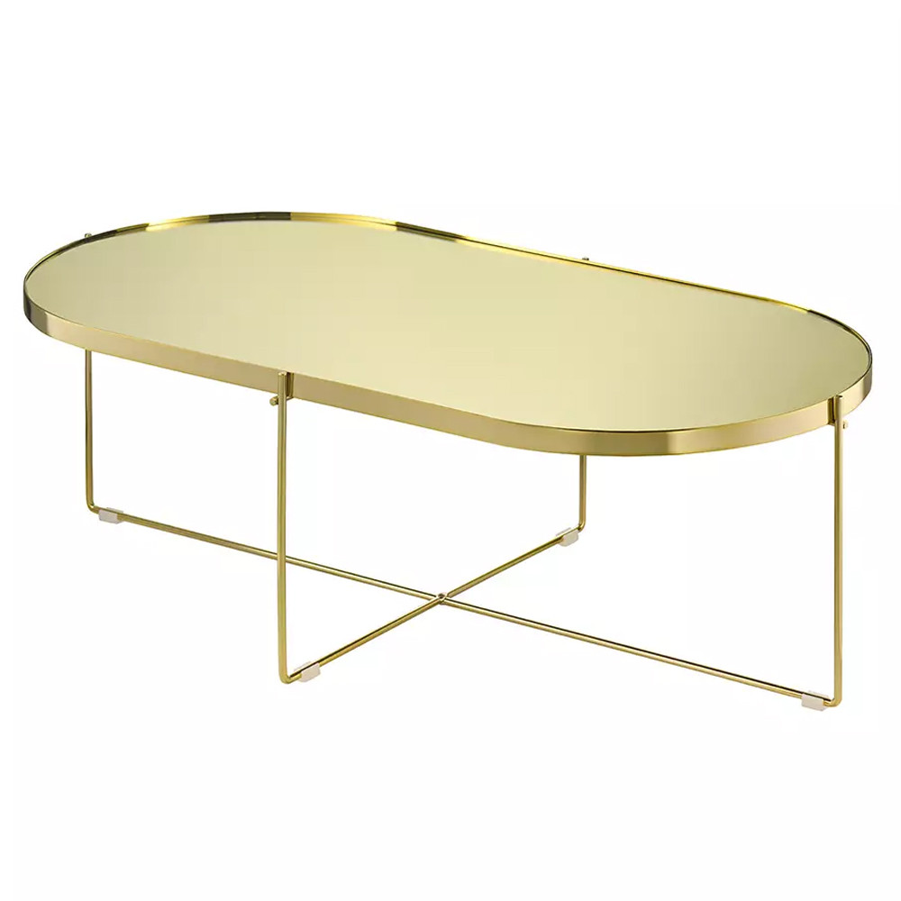 Кофейный столик овальный золотой Modern Mirror Gold Table