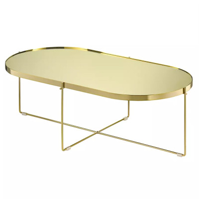 Кофейный столик овальный золотой Modern Mirror Gold Table
