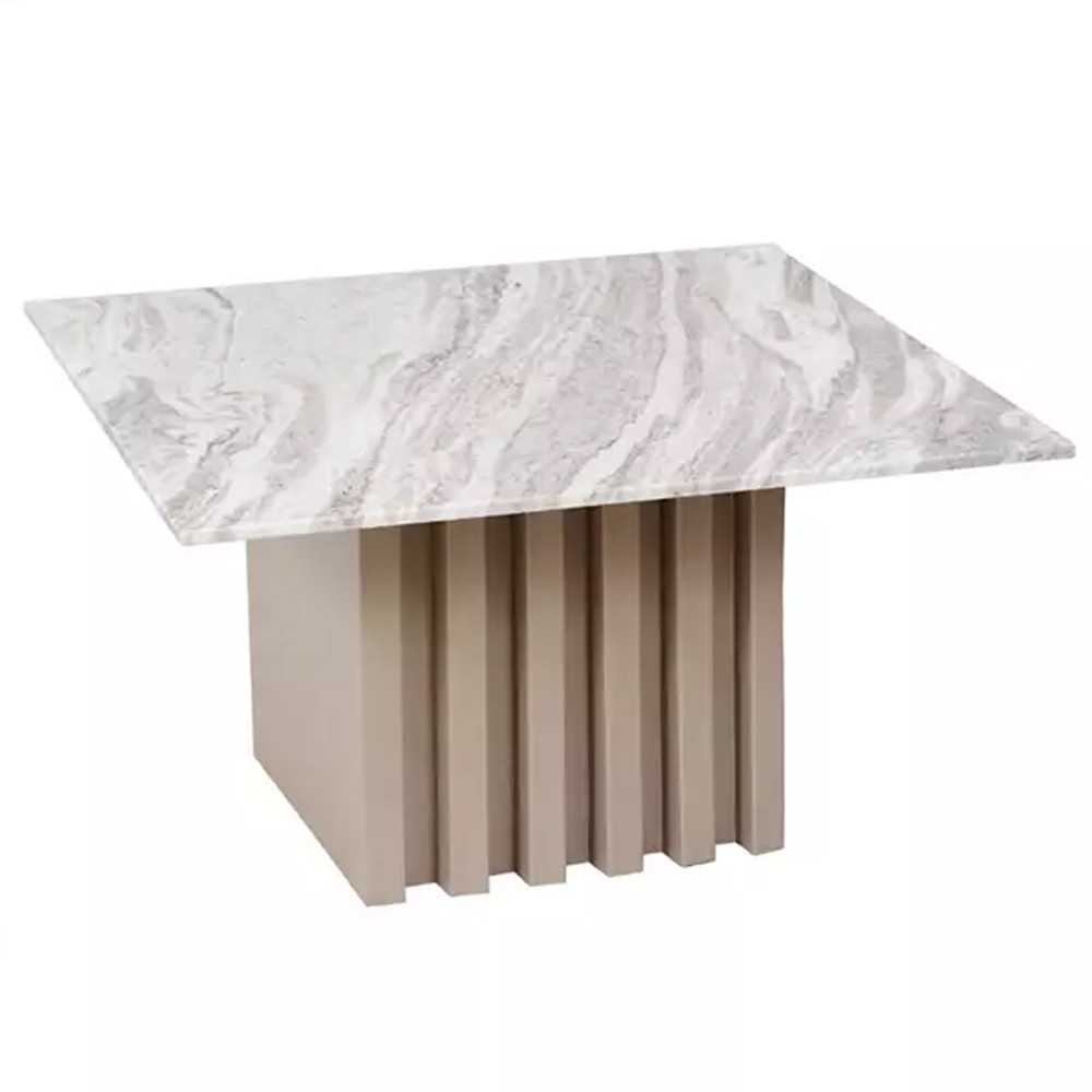 Кофейный столик с квадратной столешницей на фактурном основании Textured Iron Base