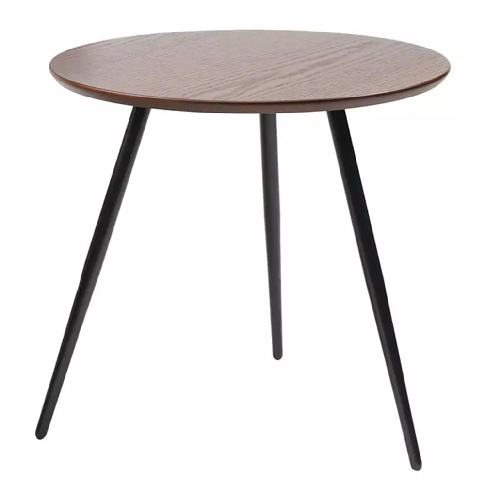 Кофейный столик с круглой столешницей на 3-х черных ножках Laconic Stylish Design