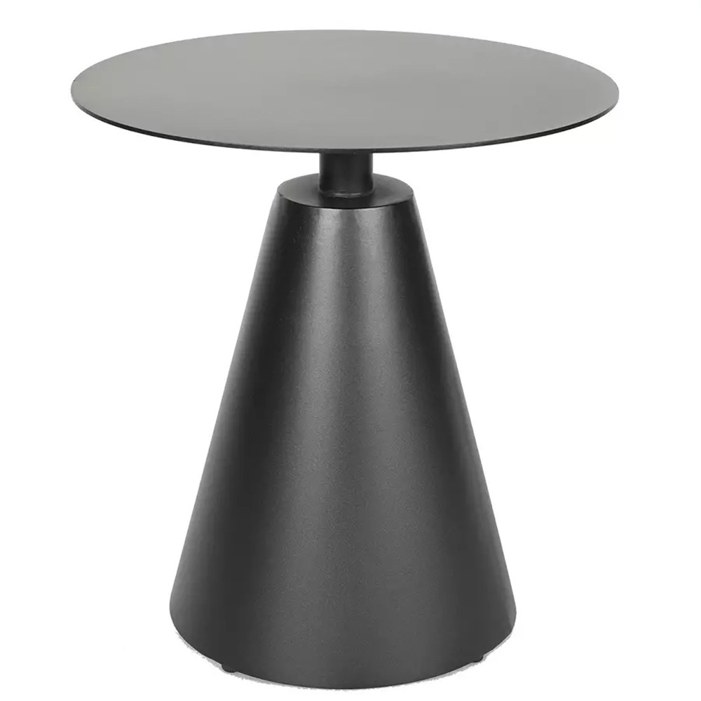 Кофейный столик с круглой столешницей на конусообразном основании Welded Aluminum Table