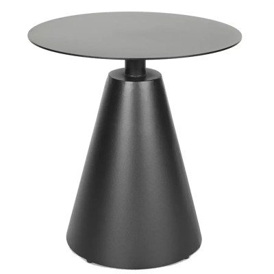 Кофейный столик с круглой столешницей на конусообразном основании Welded Aluminum Table