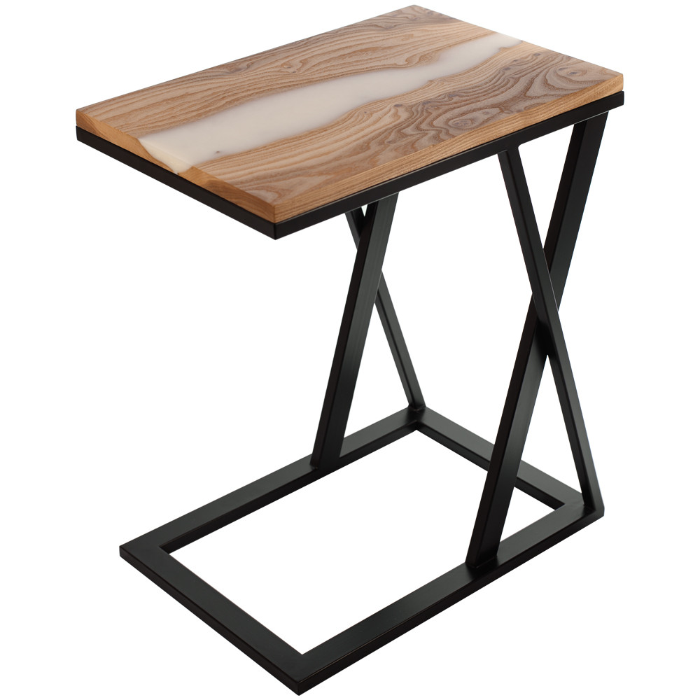 Кофейный столик со столешницей карагач и эпоксидной смолы Trina Coffee Table
