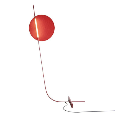 Красный Дизайнерский Торшер Модерн середины ХХ века Red Circle Floor Standing Light