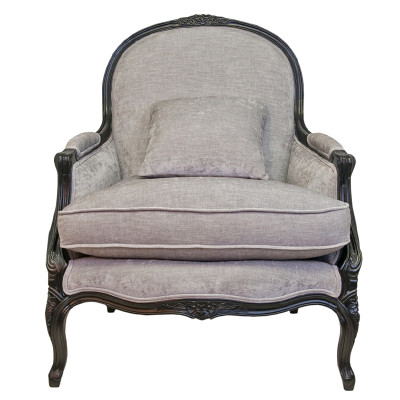 Кресло Ava Classical Armchair black and grey velour