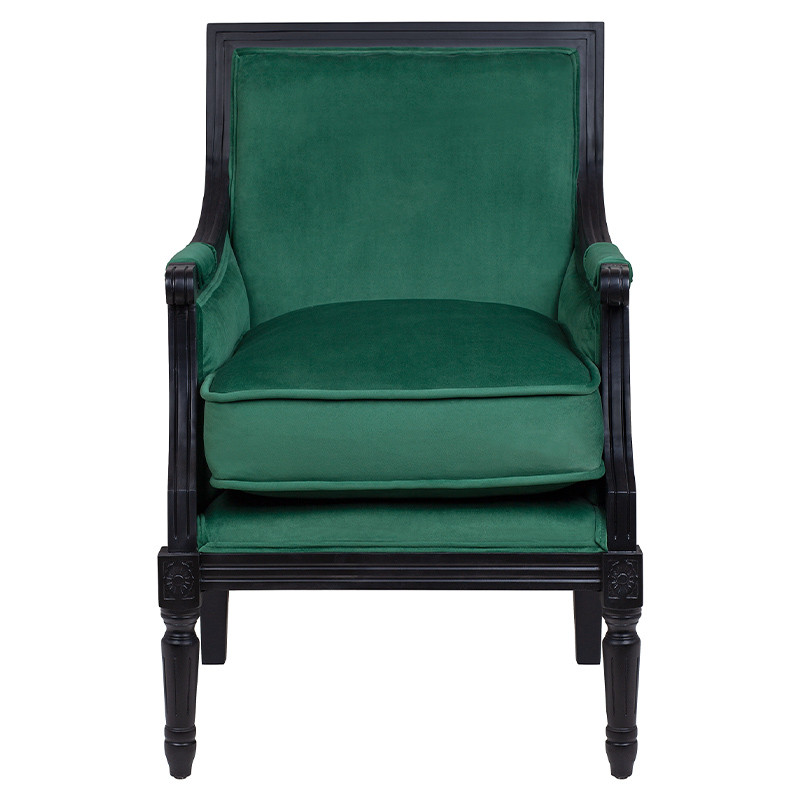 Кресло Harry Armchair black and green velour