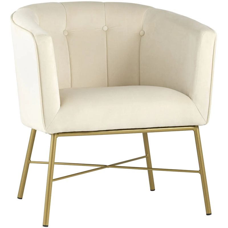 Кресло Mabel велюр цвет кремовый