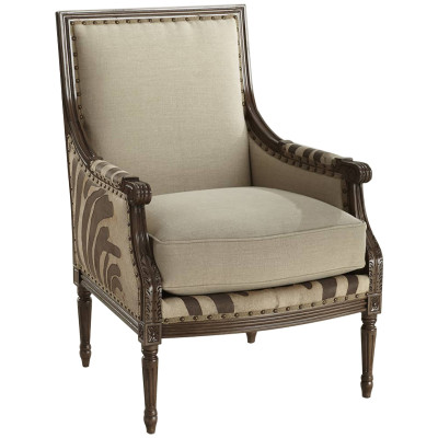 Кресло Massoud Annie Zebra Washed Leather Linen Chair