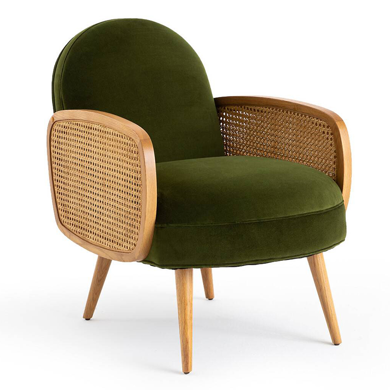 Кресло Morten Wicker Green Armchair