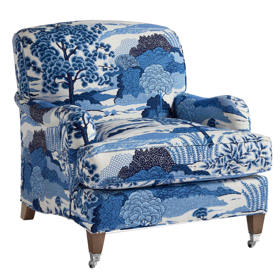 Кресло Trumann Club Chair Blue Landscape синий пейзаж