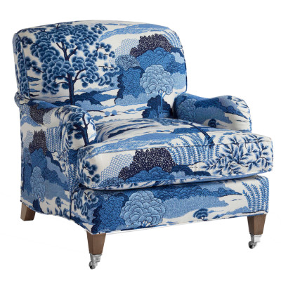 Кресло Trumann Club Chair Blue Landscape синий пейзаж