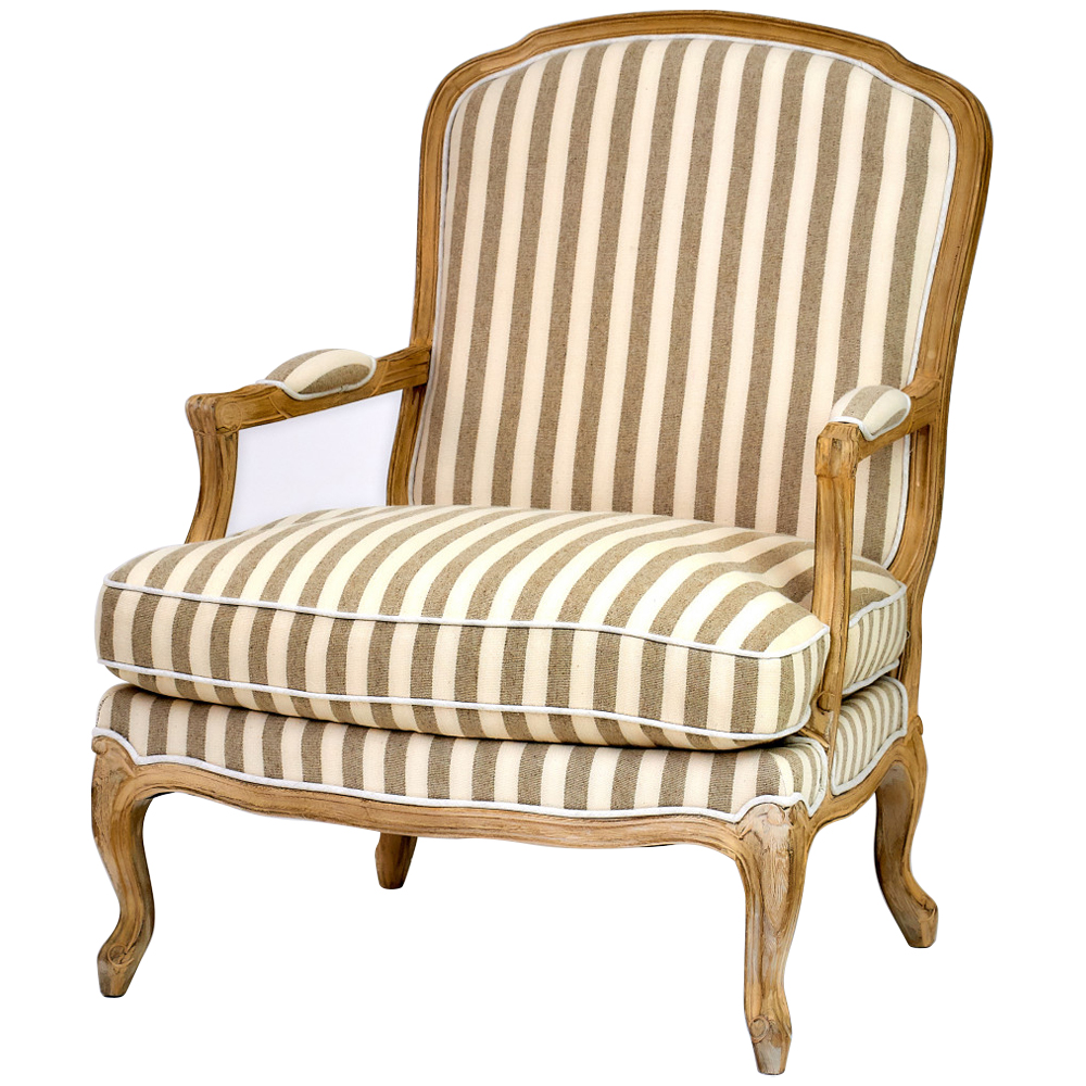 Кресло в полоску в стиле прованс Yvon French Seating Armchair