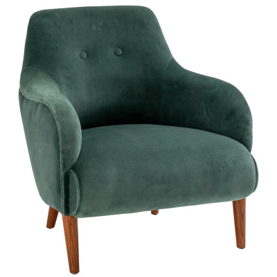 Кресло велюровое темно-зеленого цвета Diaspro Green Armchair
