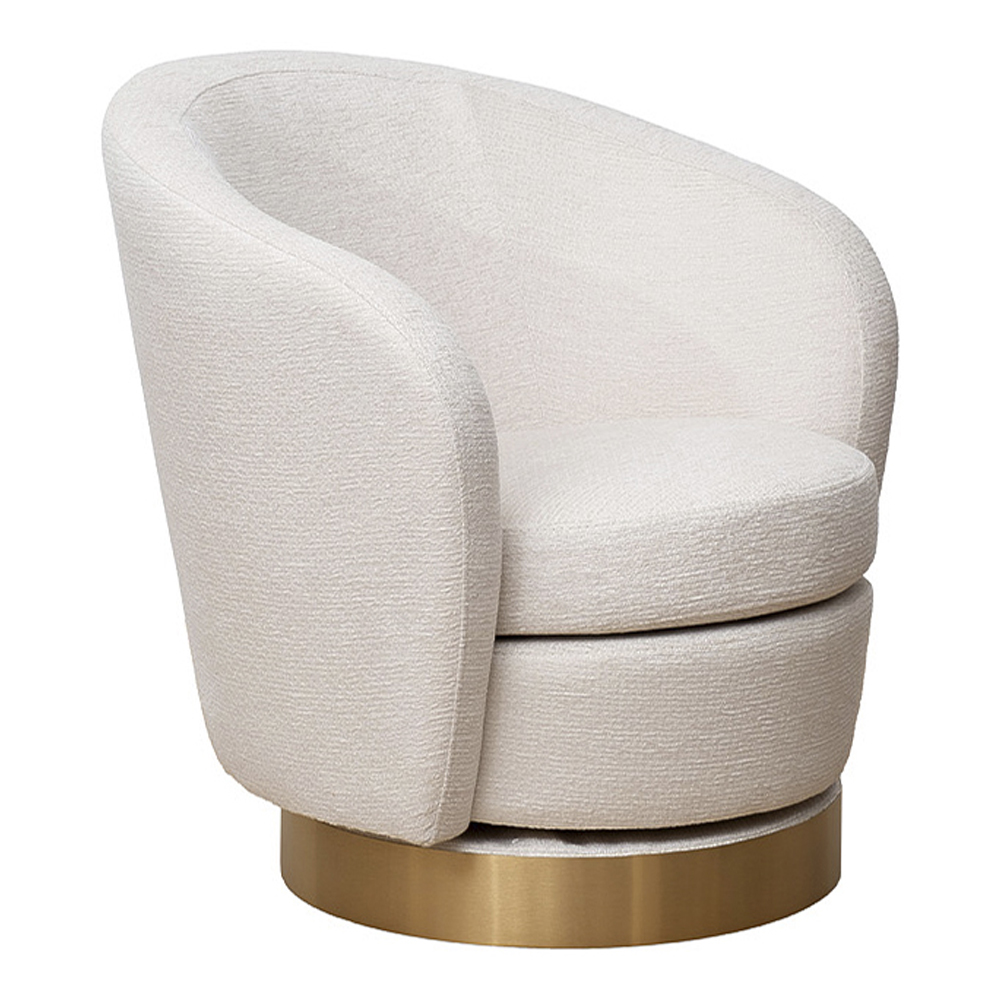 Кресло вращающееся с обивкой из рогожки Julia Armchair Silver Belt