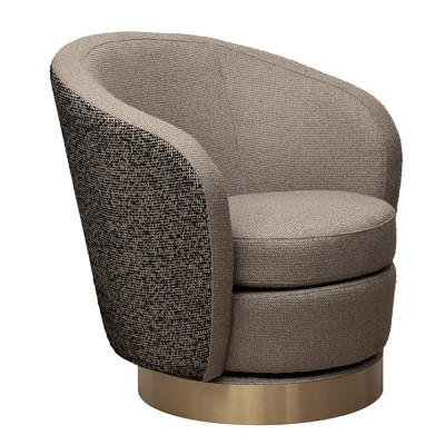 Кресло вращающееся черно-золотая рогожка Julia Armchair Golden Belt