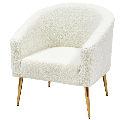 Кресло из белой ткани букле Boucle Luisa Armchair